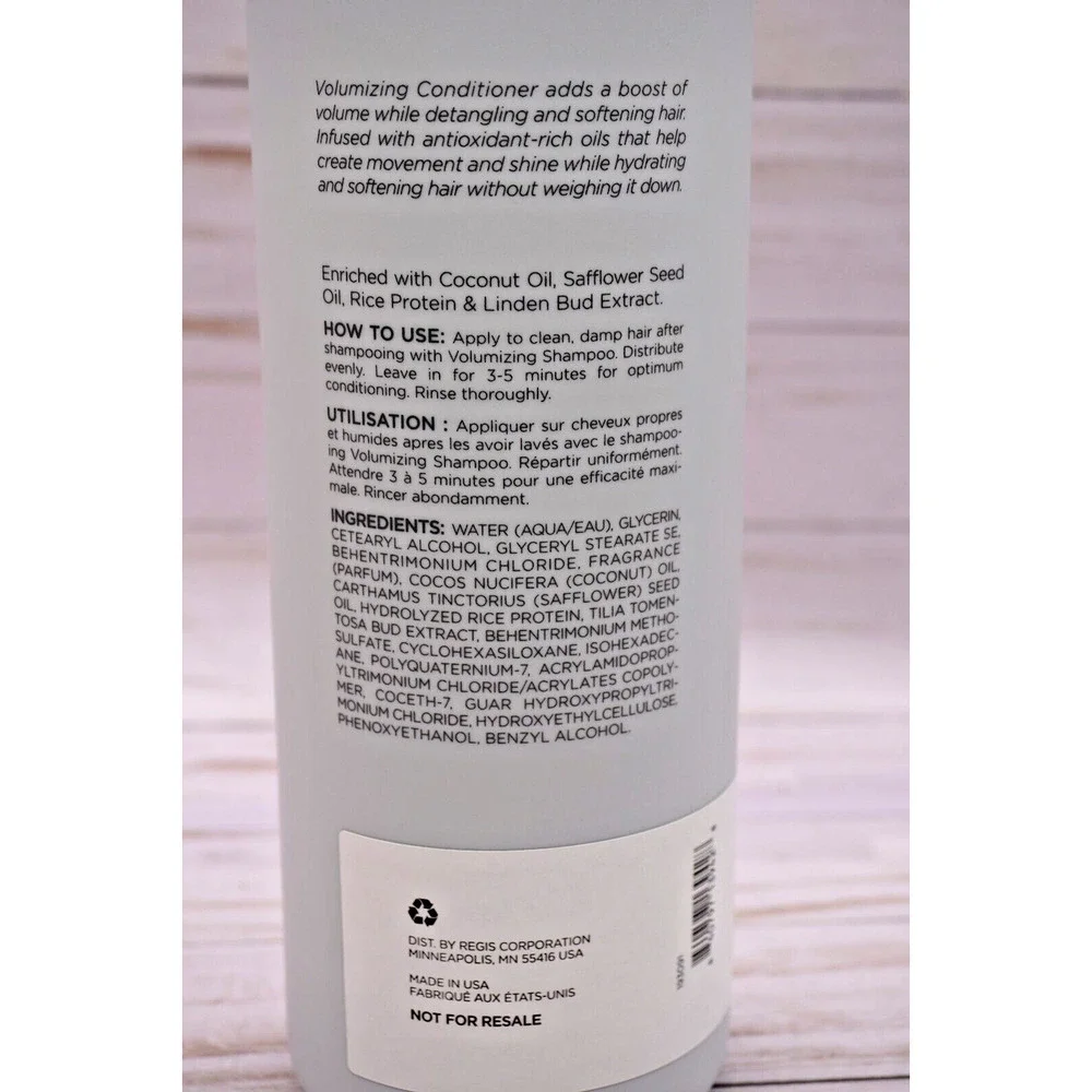Regis Designline Volumizing Shampoo &Conditioner 33.8 oz Paraben Free Color-Safe